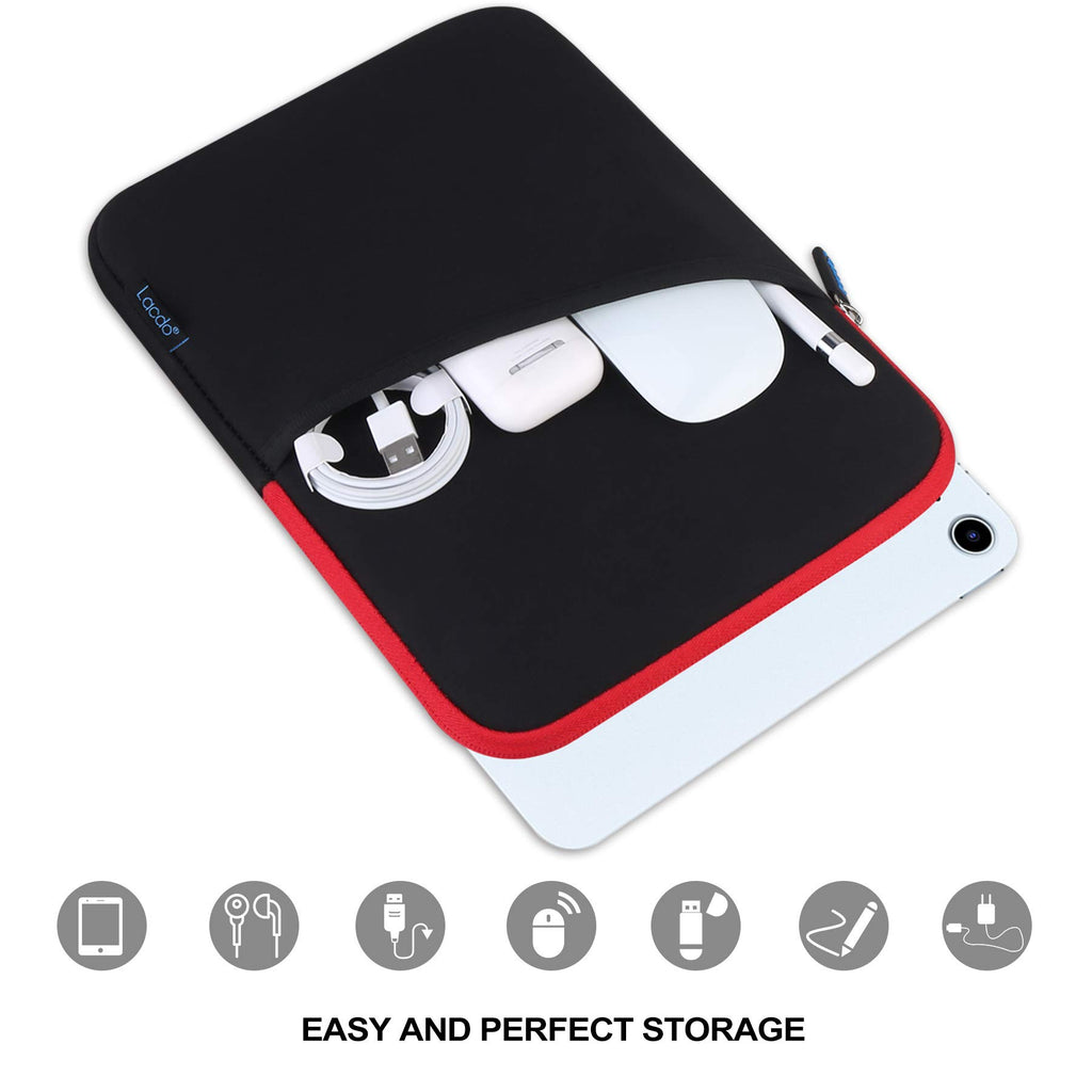 Lacdo Tablet Sleeve Case for 11 inch iPad A16 / 11 inch iPad Air M4 M3 M2 / 11" iPad Pro M5 M4 / 10.9" iPad /10.2" iPad /10.9" ipad Air / 11 Inch Samsung Galaxy Tab A9+ Bag, Fit Magic Keyboard, Black