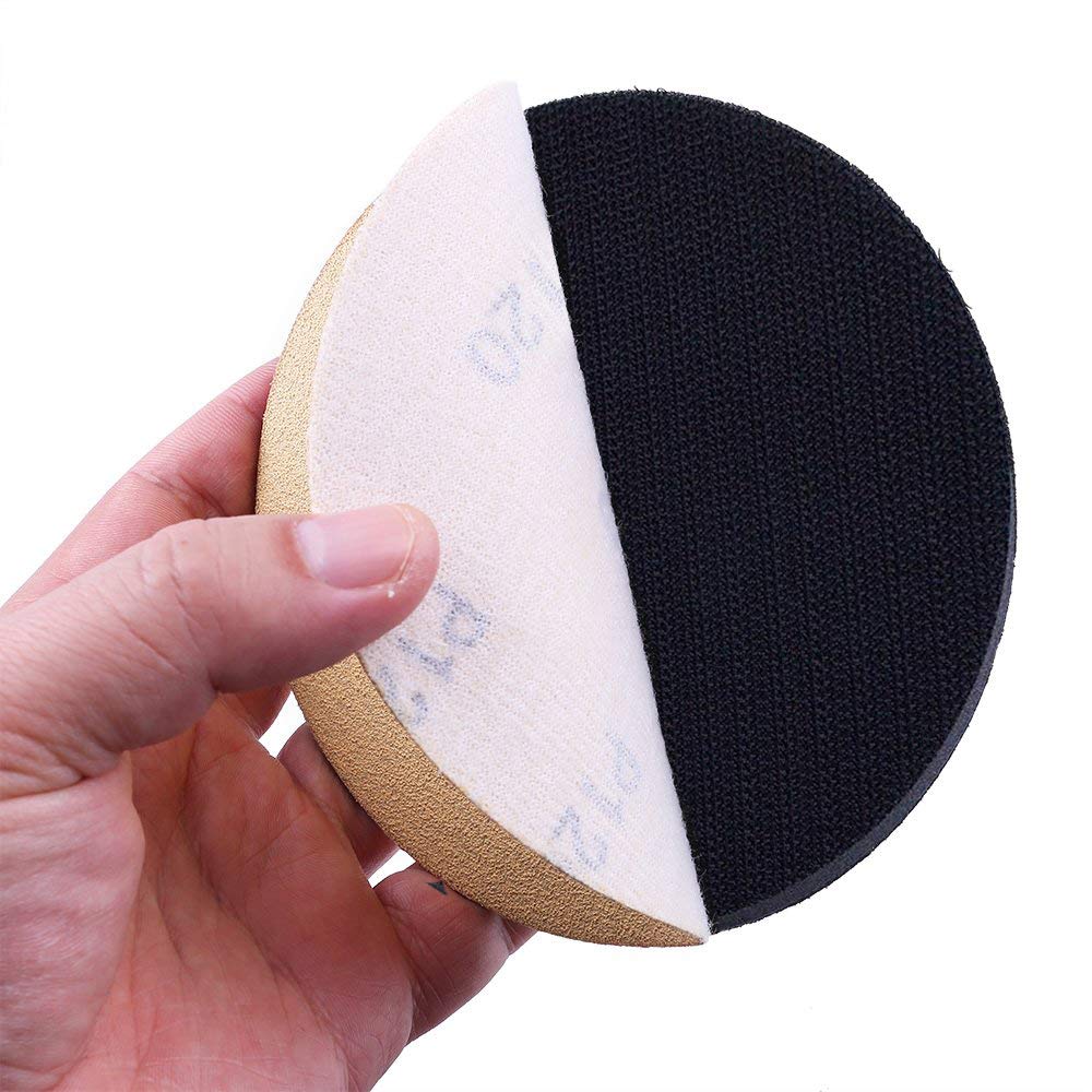 5 Pack 5 Inch 8 Holes Soft Density Interface Pads Hook and Loop 5" Sponge Cushion Buffer Backing Pad (Set of 5)