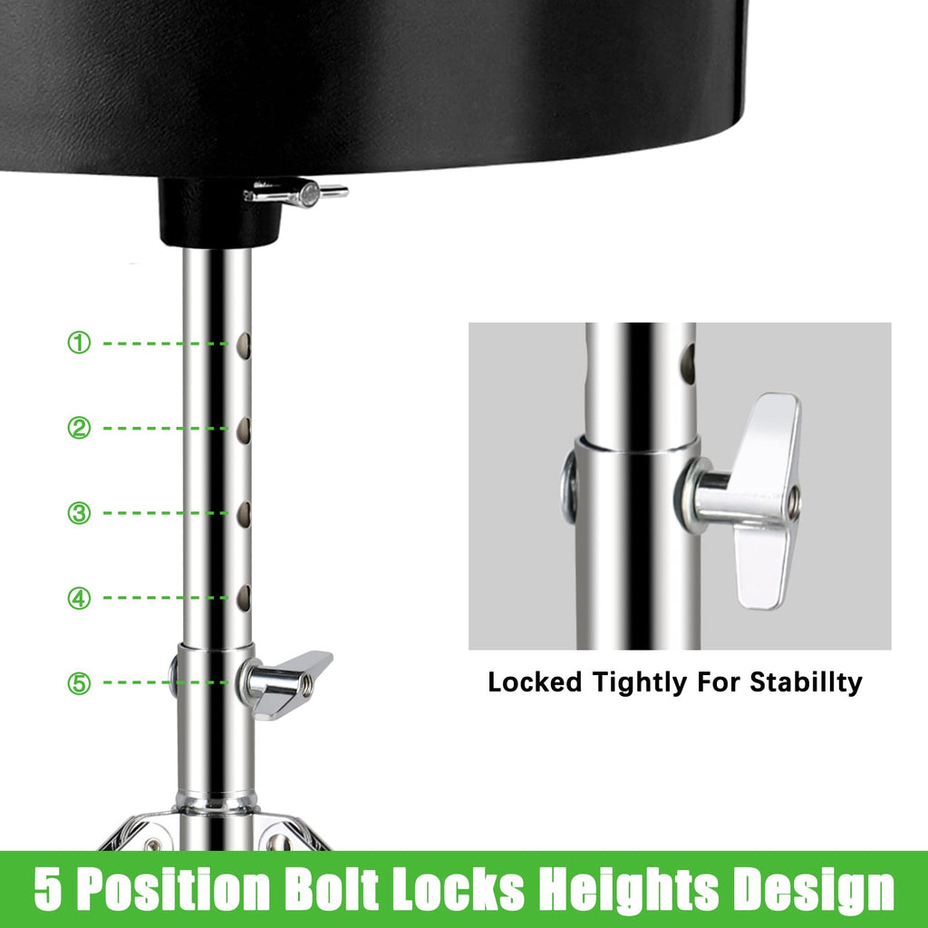 EASTROCK Drum Throne,Padded Drum Seat Drumming Stools with Anti-Slip Feet for Adults and Kids Drummers (Black)