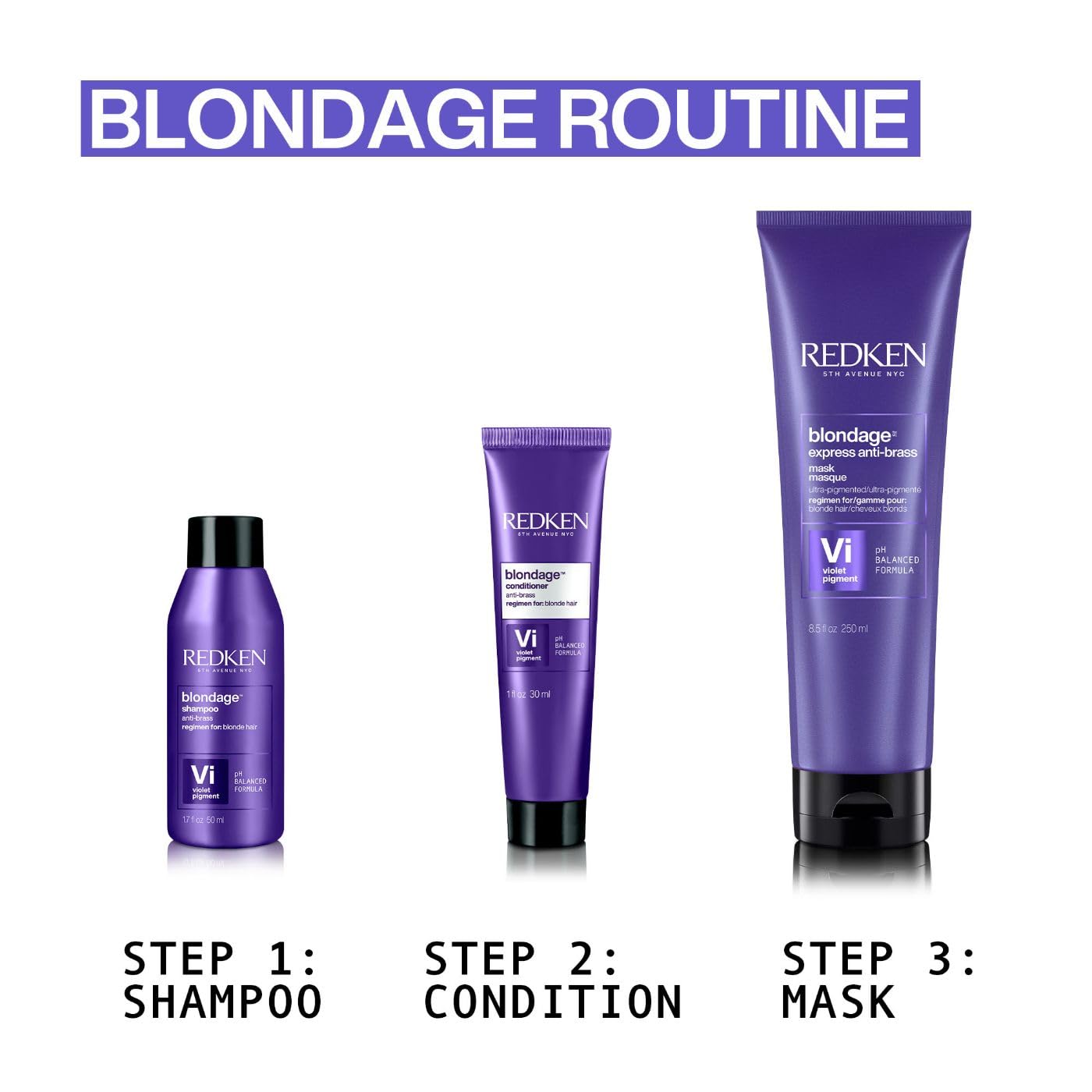 Redken Blondage Color Depositing Purple Conditioner For Blonde Hair - Tones & Moisturizes Brassy Hair