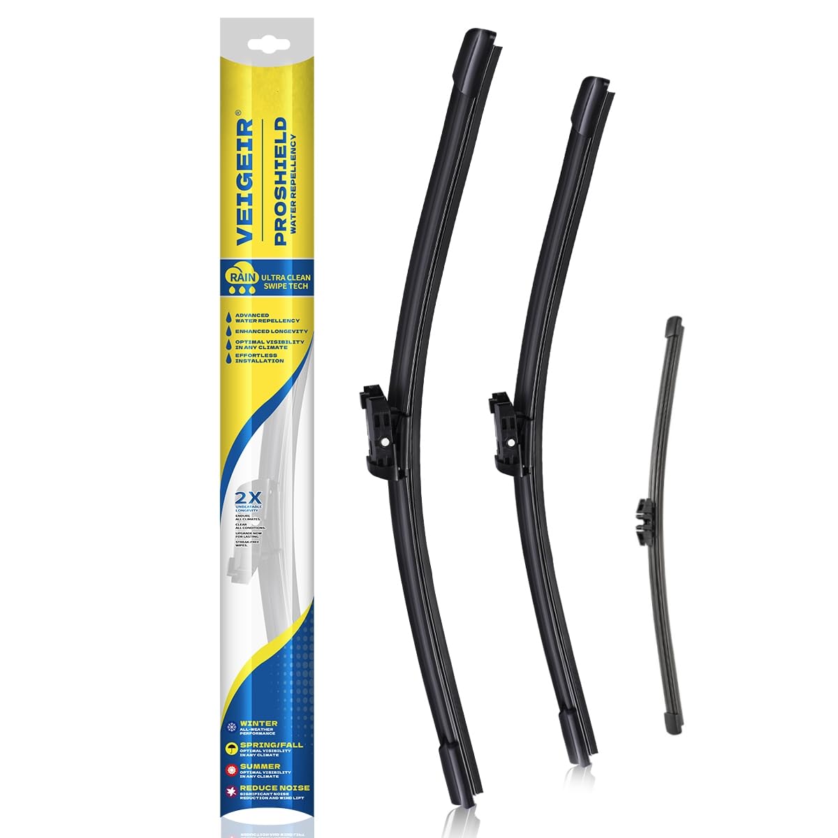 3 Pack Windshield Wiper Blades Compatible with Ford Escape 2008 2009 2010 2011 2012 Original Factory Quality Front Rear Wipers Blade Set for My Car - 20" 20" 12"