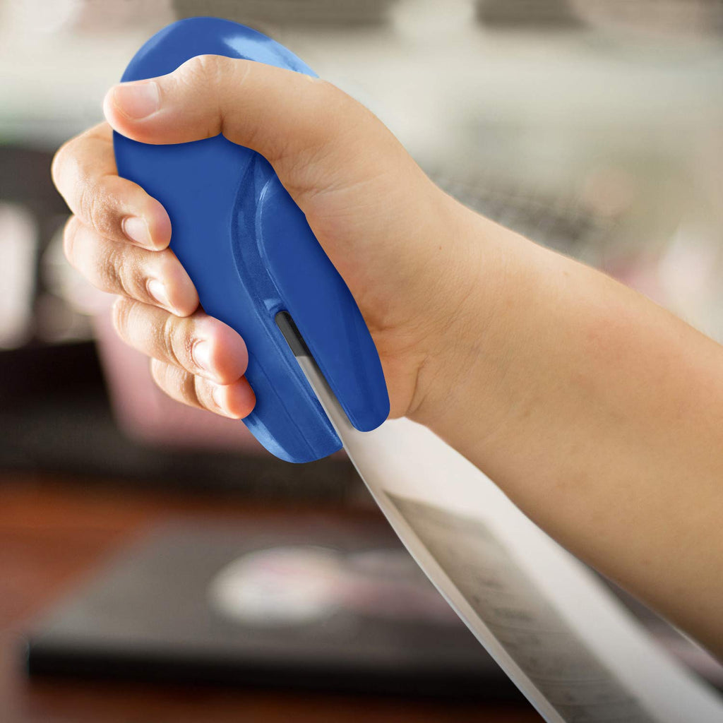 Plus Paper Clinch Compact Staple-Free Stapler, Blue Turquoise