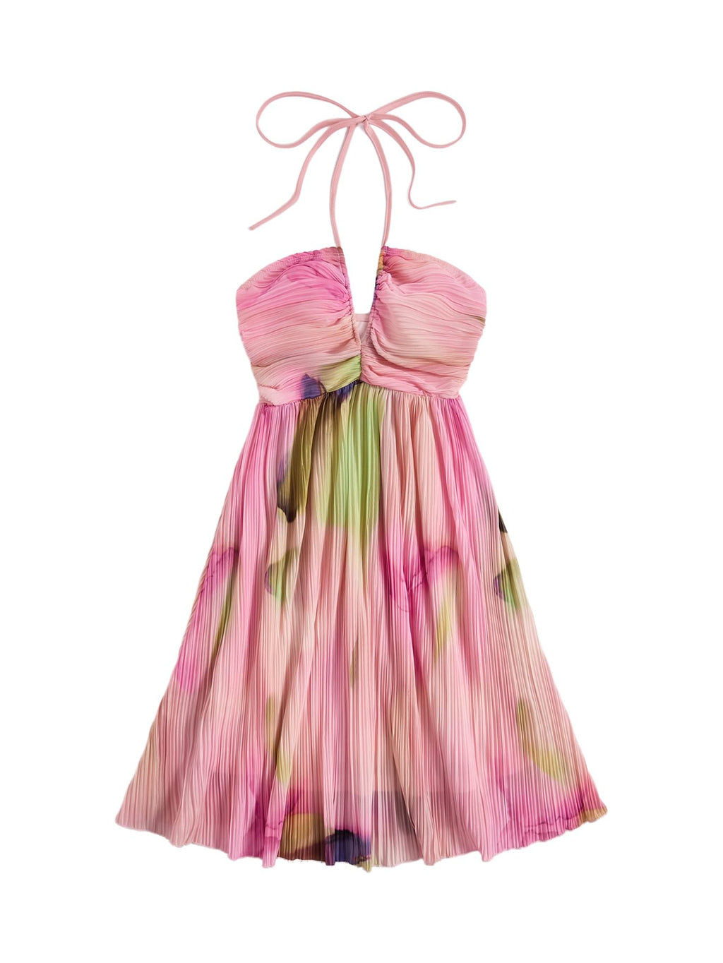 SOLY HUX Women's Tie Dye Cami Dress Halter Backless Sleeveless A Line Short Summer Dresses Sundress