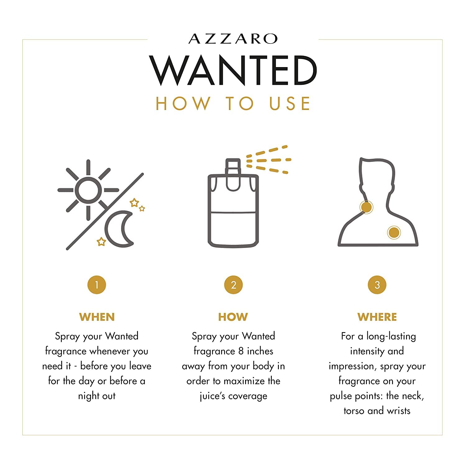 Azzaro Wanted Eau de Toilette - Vibrant & Irresistible Mens Cologne - Woody, Citrus & Spicy Fragrance - Fresh Notes of Cardamom, Lemon, Vetiver - Everyday Wear - Luxury Perfumes for Men