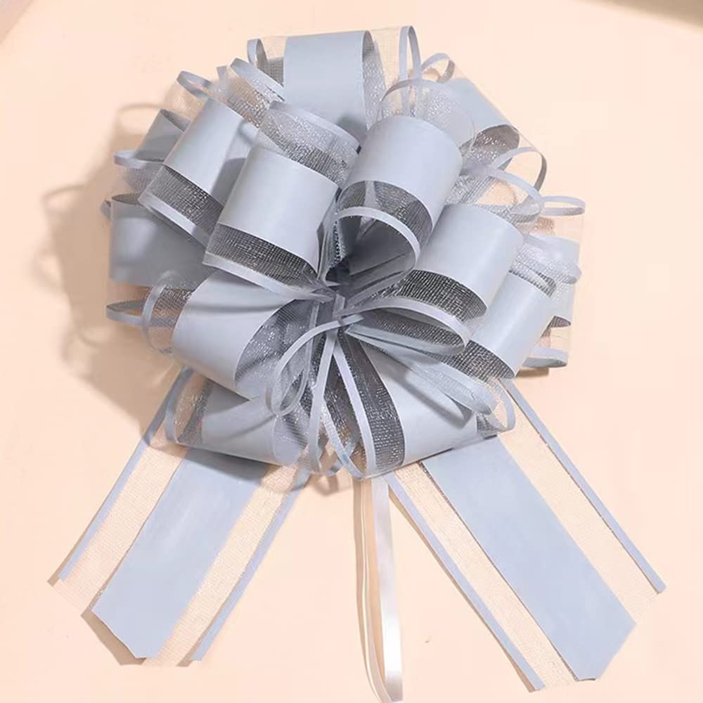 6 PCS Large Pull Bows,Bow for Gift Wrapping,6 inches,Christmas Party Birthday Gift Wedding Ribbon Bows for Wrapping Boxes or Flower Decorations, Valentine's Day Gift Decorations