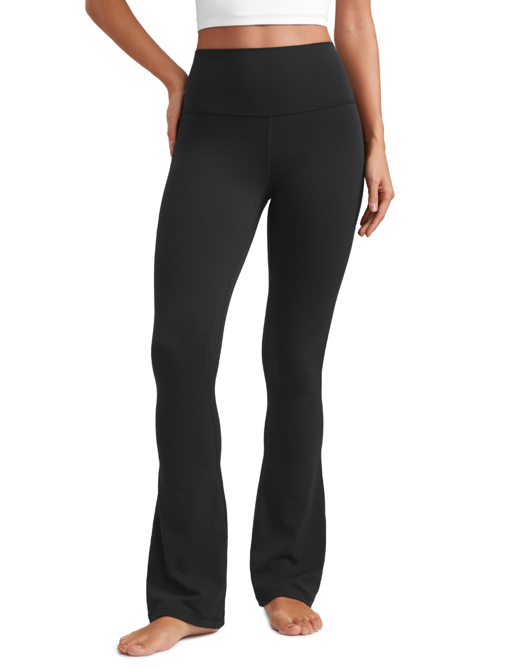 CRZ YOGA Butterluxe Mini Flared Leggings 30"/31.5"/33'' - High Waist Bootcut Casual Lounge Women Yoga Pants with Pocket