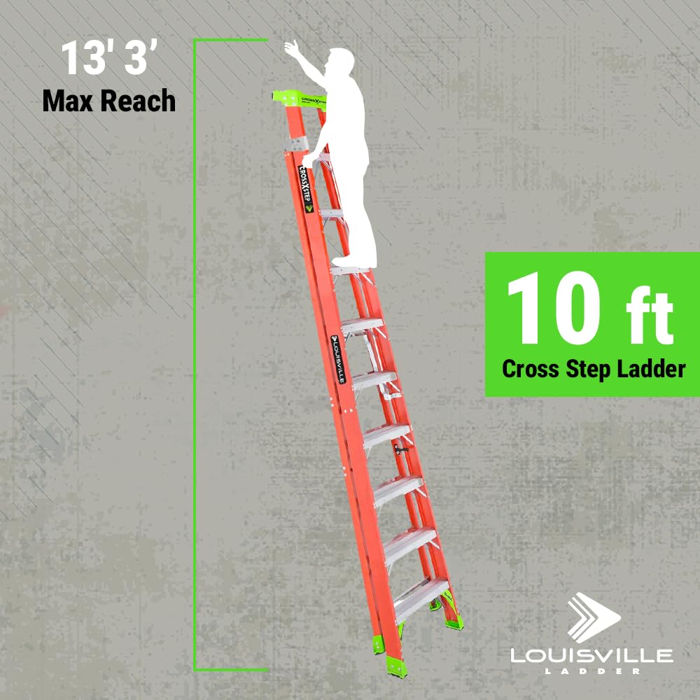 Louisville Ladder 4-foot Fiberglass Cross Step Ladder, 300-Pound Load Capacity, Type IA, FXS1504