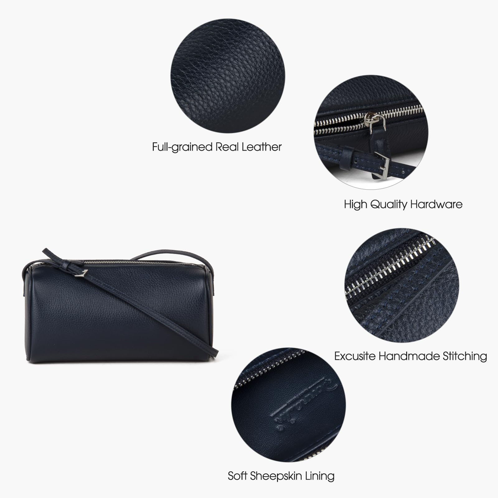 DONNAIN Premium Full-Grained Leather Crossbody Purses for Women, Hobo Bags for Women Crossbody with Adjustable Strap