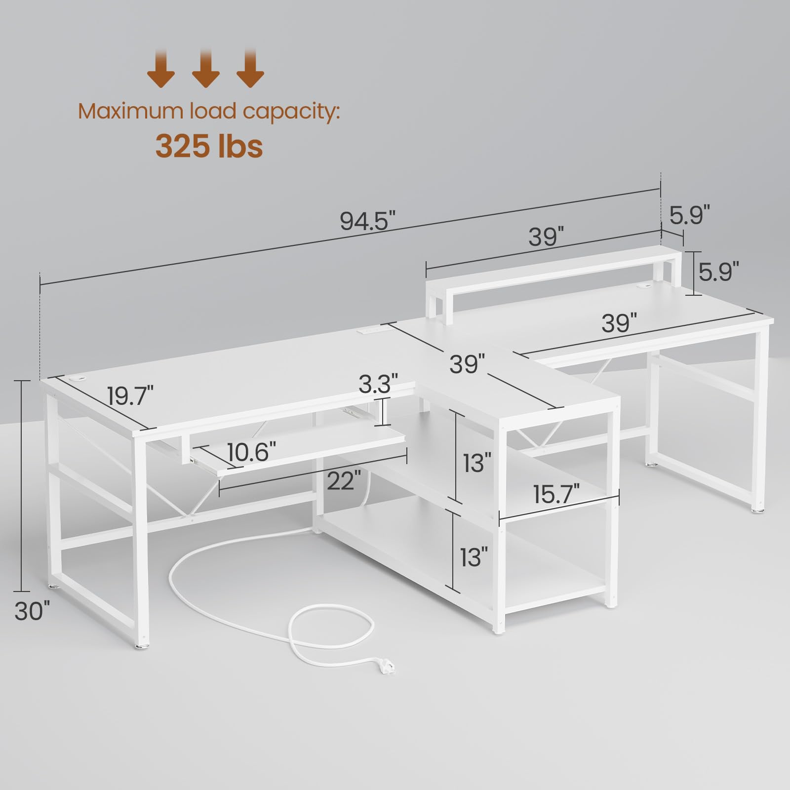 SEDETA 94.5" Office Computer Desk, 2 Person Gaming Desk with Storage, LED Lights, Keyboard Tray, Power Strip with USB & Monitor Stand, Long Two Person Desk for Home Office, Black