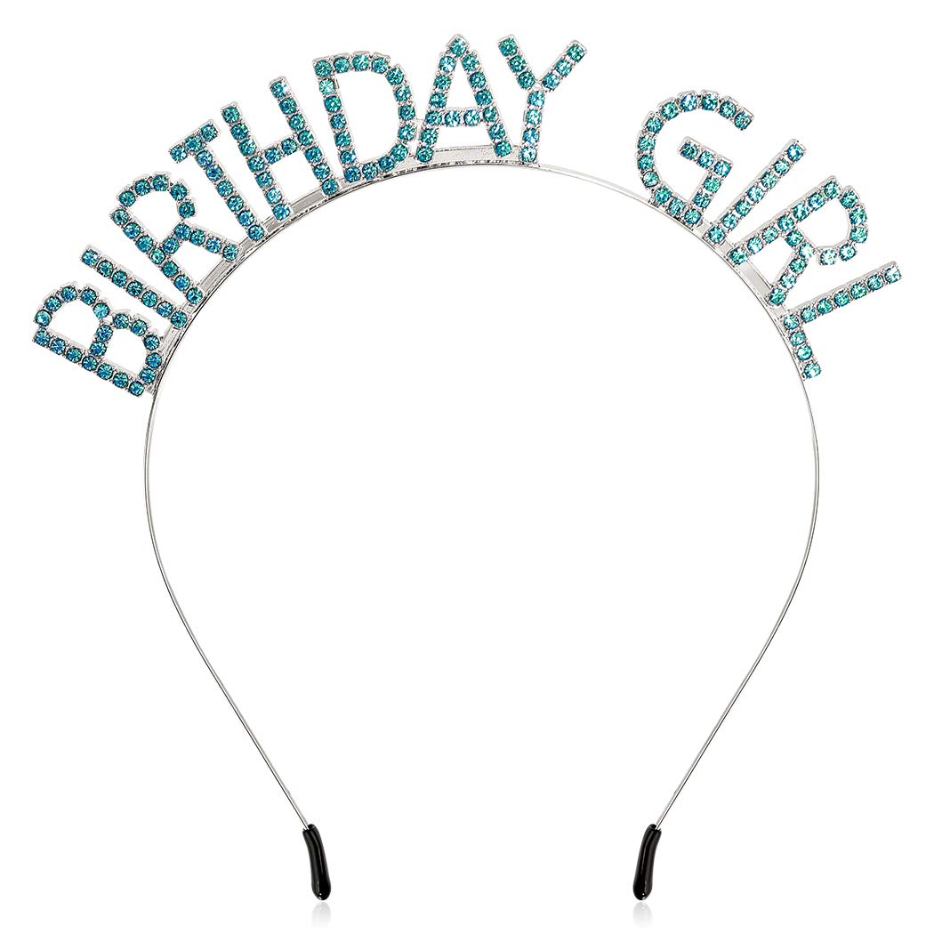 AOPRIE Birthday Girl Headband - Baroque Tiara for Women & Girls, Princess Crown Rhinestone Accessory