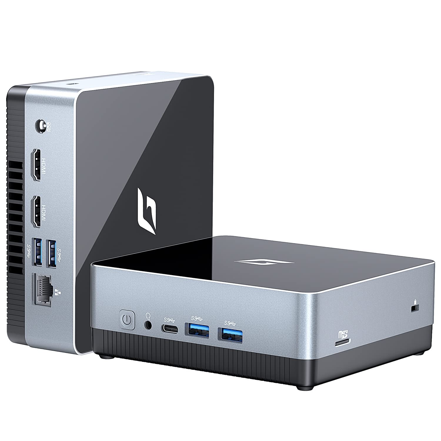 CyberGeek Nano J1 Linux Mini PC, Intel N5095A Quad-Core, 4GB RAM, 128GB PCIe SSD, 4K Dual Display, WiFi, Type-C, RJ45, VESA, Ubuntu OS
