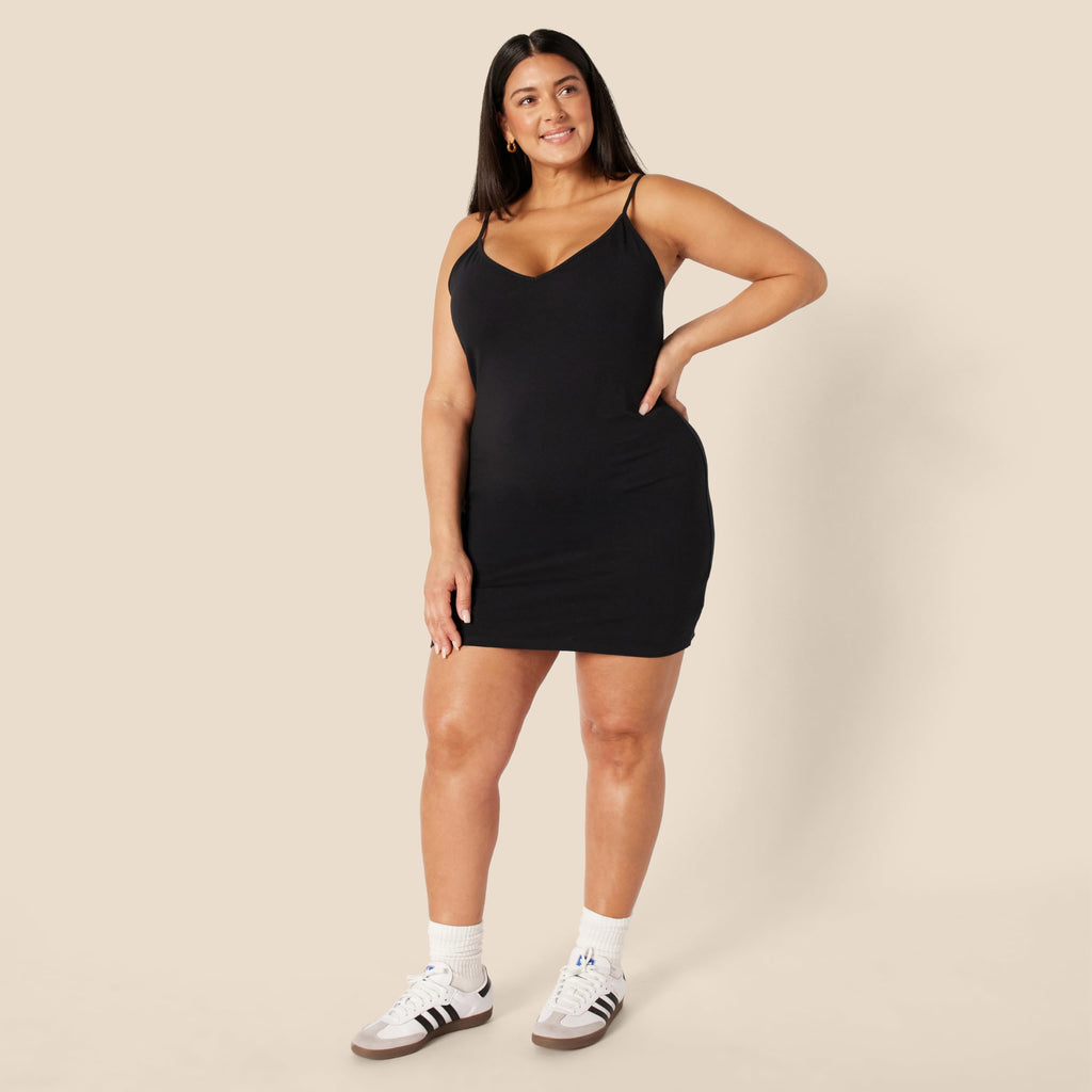 Amazon Essentials Women's Slim Fit Cotton Layering Slip Dress, Pack of 2
