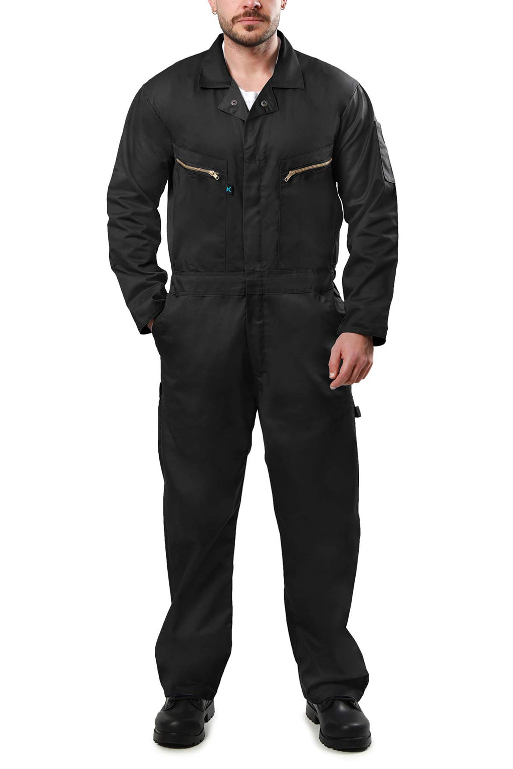 Kolossus Pro-Utility Cotton Blend Long Sleeve Coverall with Zippered Frontal Pockets