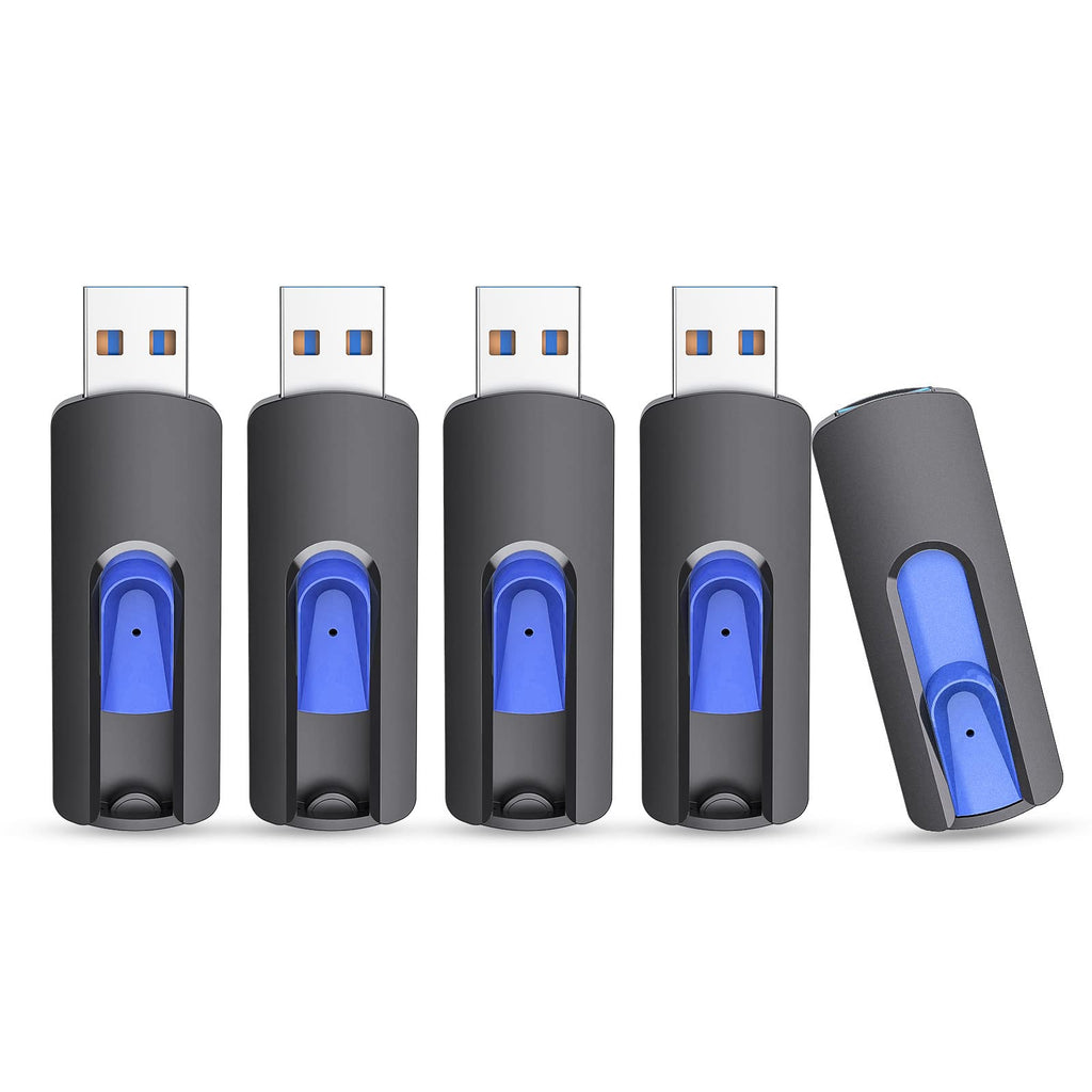 16GB Flash Drive 10 Pack, JUANWE USB 3.0 Flash Drives, Bulk Flash Drive 16 GB Thumb Drive Mutipacks, USB Drive 3.0 Retractable Memoria USB Jump Drive for Data Storage & Backup, Blue