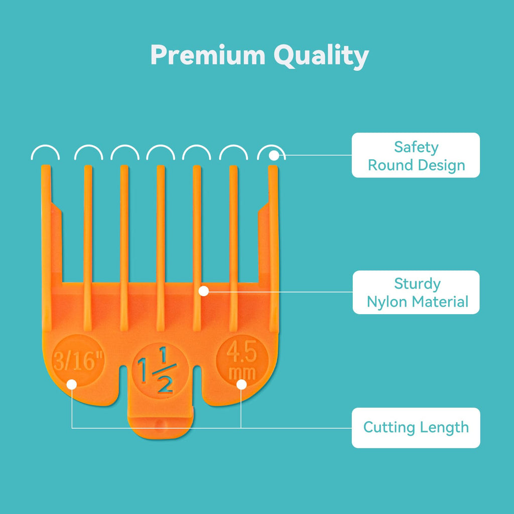 Magetic Clipper Guards Set Compatible with Most Wahl Clippers, Color Coded Clipper Combs Replacement - Guard Number: #1/2, 1 and #1 1/2 (Length: 1/16, 1/8 and 3/16 inch)