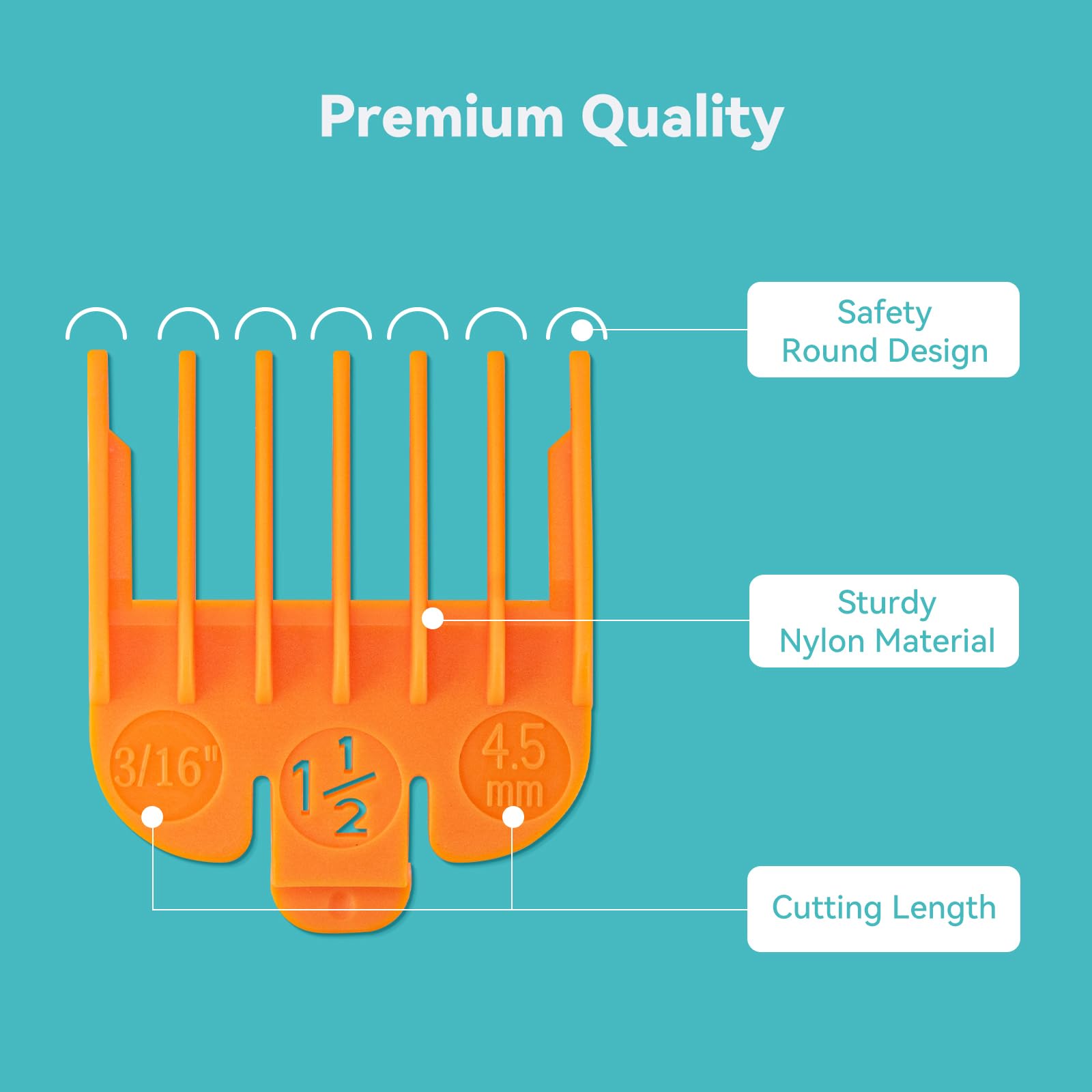 Magetic Clipper Guards Set Compatible with Most Wahl Clippers, Color Coded Clipper Combs Replacement - Guard Number: #1/2, 1 and #1 1/2 (Length: 1/16, 1/8 and 3/16 inch)