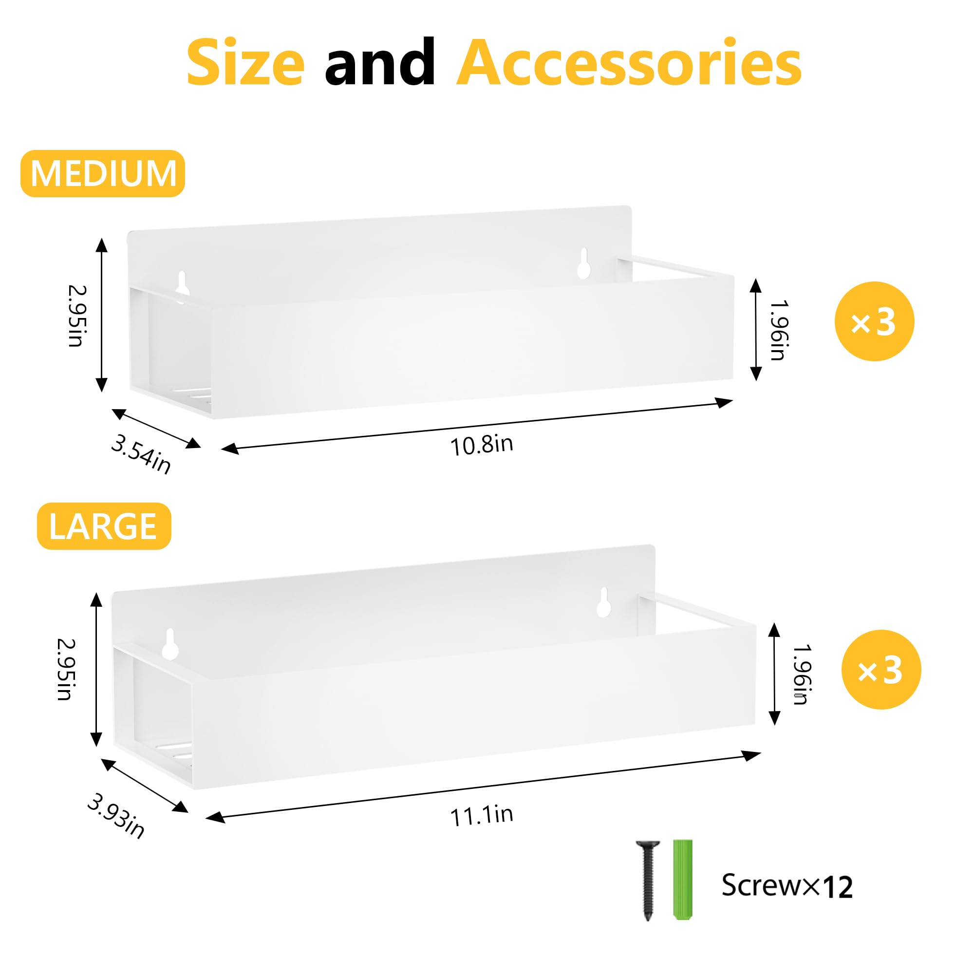 SMRCAD Magnetic Spice Rack Organizer for Fridge Seasoning Organizer for Kitchen storage with Screw Magnetic Shelf with Hook for Refrigerator and Oven (4pack1hook-Bronze)