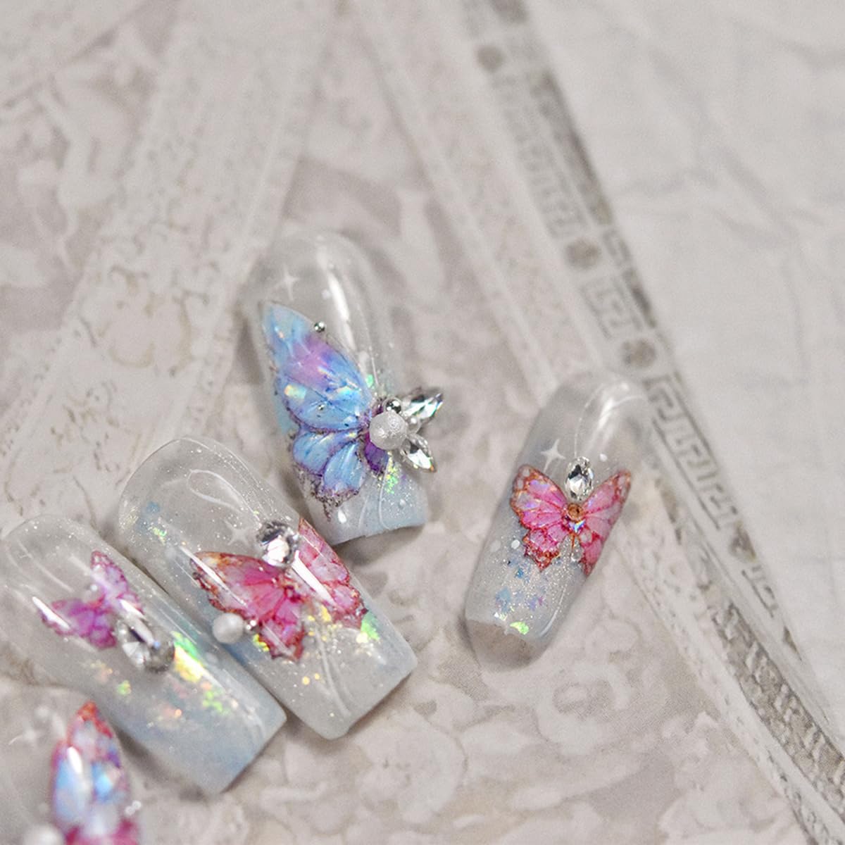 Christmas Nail Art Stickers Decals 5D Embossed Santa Claus Xmas Tree Nail Decals with Crystal 1PCS Cute Bear Bow Candy Cane Snowflake Christmas Nails Adhesive Stickers for Holiday Manicure Decorations