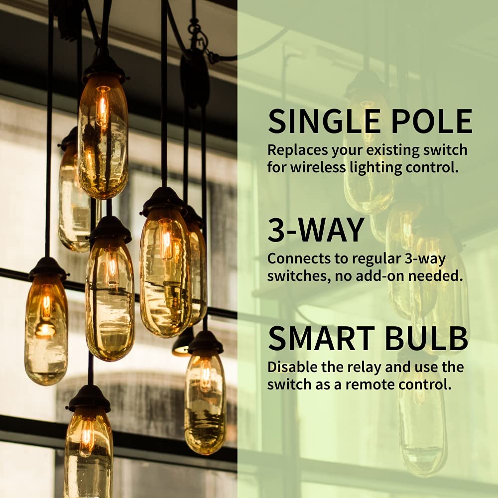 Zooz 800 Series Z-Wave Long Range Toggle Dimmer ZEN74, White | Direct 3-Way (No Add-On Switch Needed) | Z-Wave Hub Required