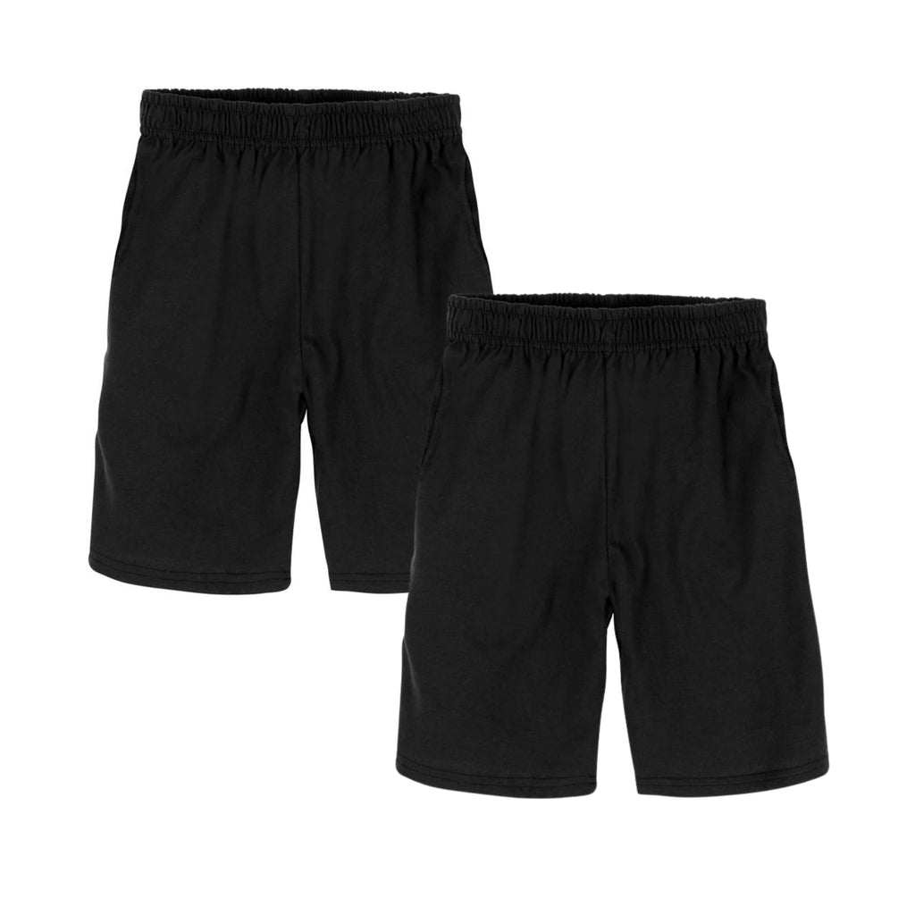Hanes Boys Jersey Shorts Pack, 2-Pack, Cotton Shorts for Boys with Pockets, Pull-On Shorts