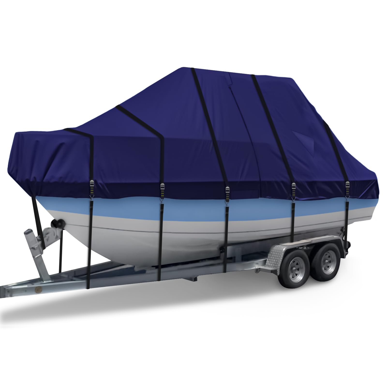 900D T Top Boat Cover -Heavy Duty Waterproof Trailerable Center Console Boat Cover fits for Beam Width Up to 102", Gray