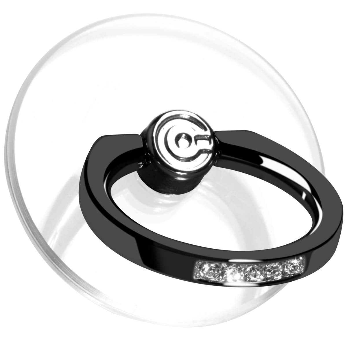 Transparent Phone Ring Holder Grip - EI Sonador Clear Cell Phone Ring Stand Holder Finger Grip Kickstand 360° Rotation, Compatible with Most of Phones, Tablets and Case (2 Aquamarine Diamond)