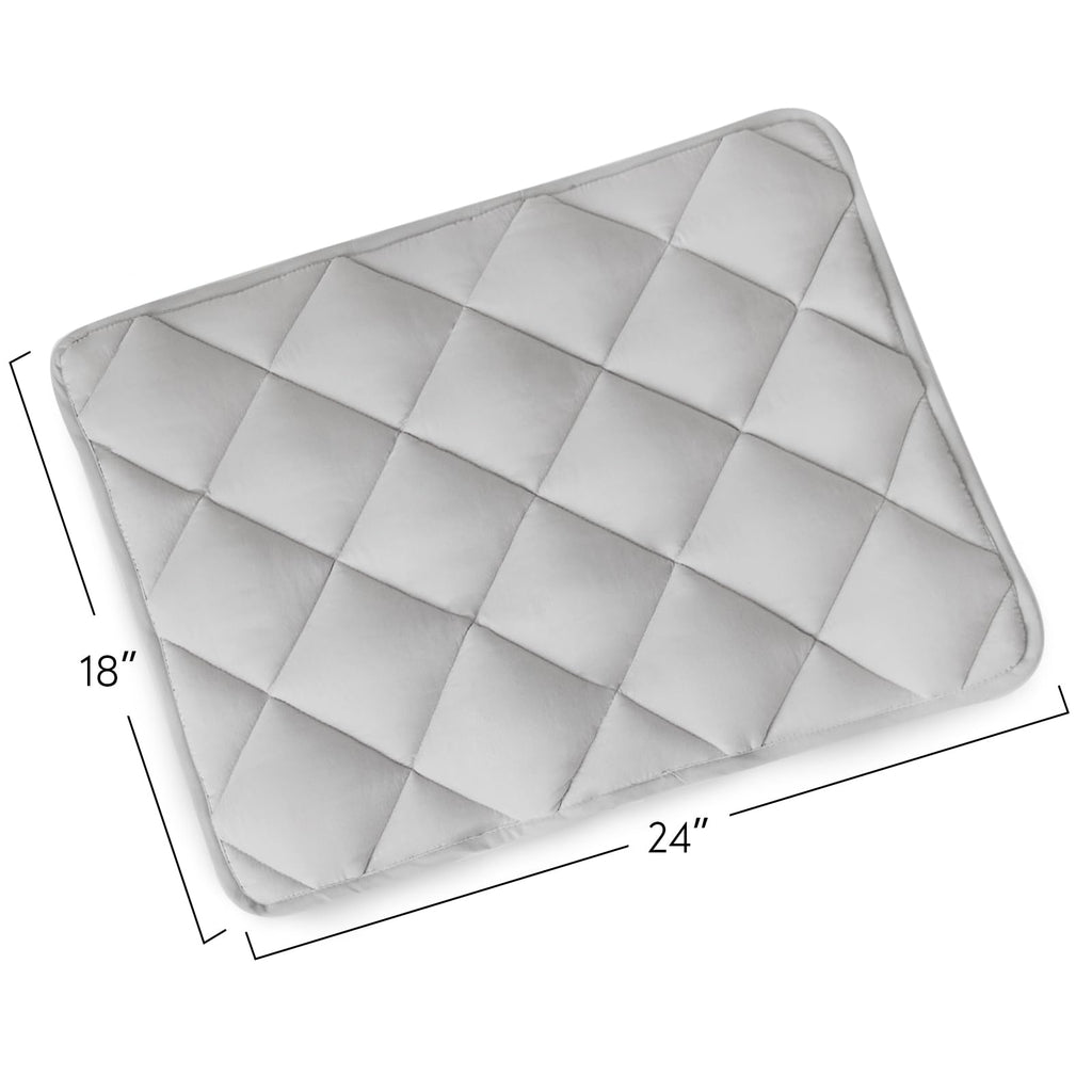 Magik & Kover Dog Crate Pad 2 Pack, Soft Dog Crate Mat with Anti-Slip Bottom, Machine Washable Kennel Pad, Fits 24 Inch, Grey