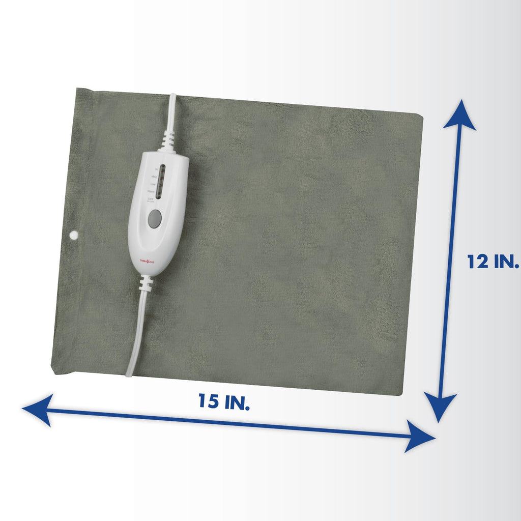 TheraCare Electric Heating Pad | Dry Heat Therapy | 4 Adjustable Heat Settings | 12" x 15" | Comfortable, Soft & Durable