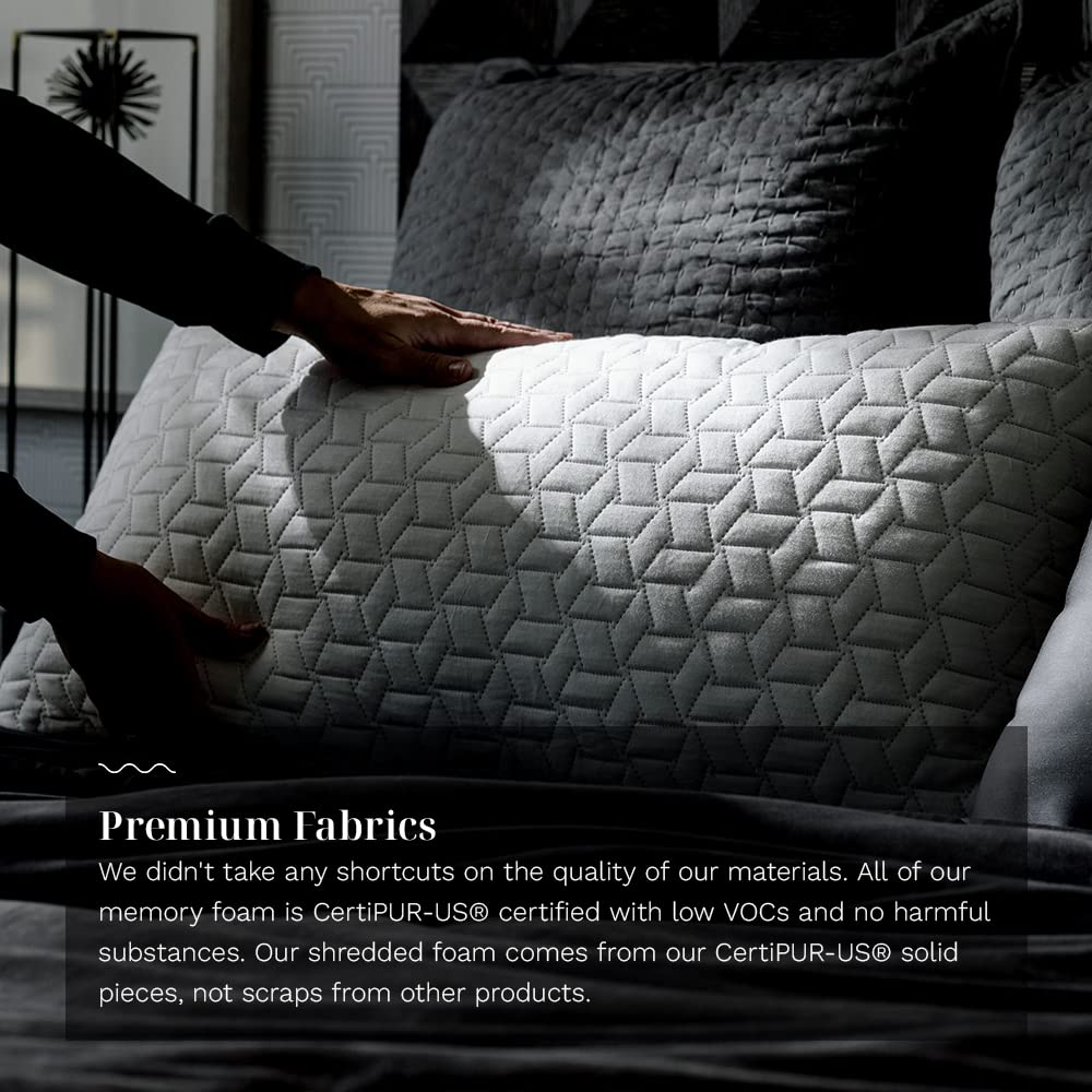 LUXOME LAYR Adjustable Firmness & Loft Pillow (2 Pack) - Completely Customizable - Memory Foam - Cooling Cover - Standard/Queen