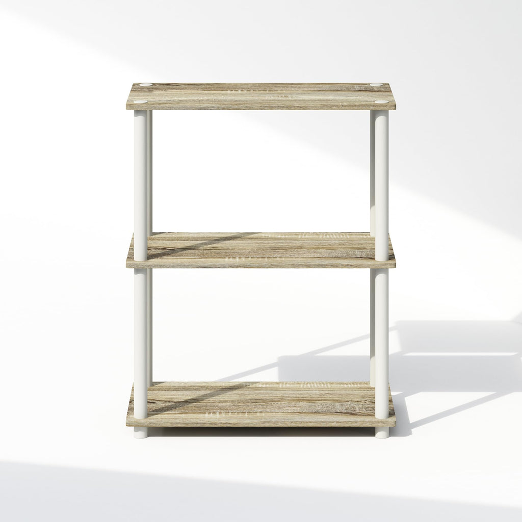 Furinno Turn-N-Tube Book Shelf, 4-Tier Bookshelf, Bookcase with Multipurpose Compact Display Rack, 11.6 x 23.6 x 43.2, for Living Room, Bedroom, Home Office, Americano/Black