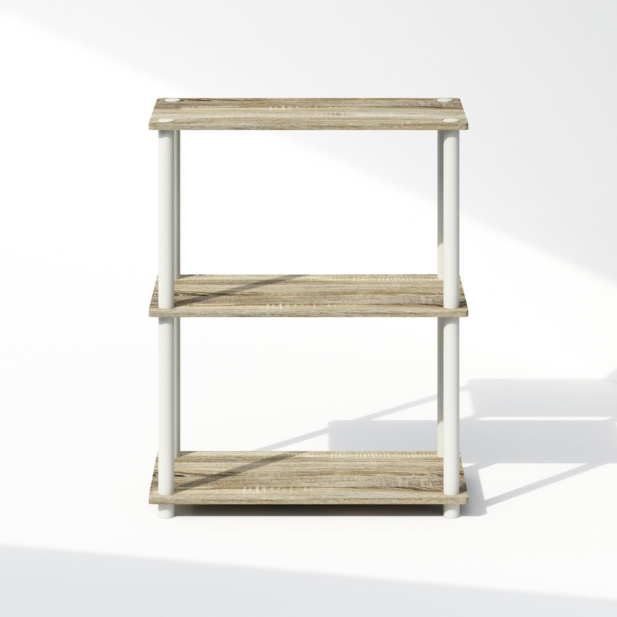 Furinno Turn-N-Tube Book Shelf, 4-Tier Bookshelf, Bookcase with Multipurpose Compact Display Rack, 11.6 x 23.6 x 43.2, for Living Room, Bedroom, Home Office, Americano/Black