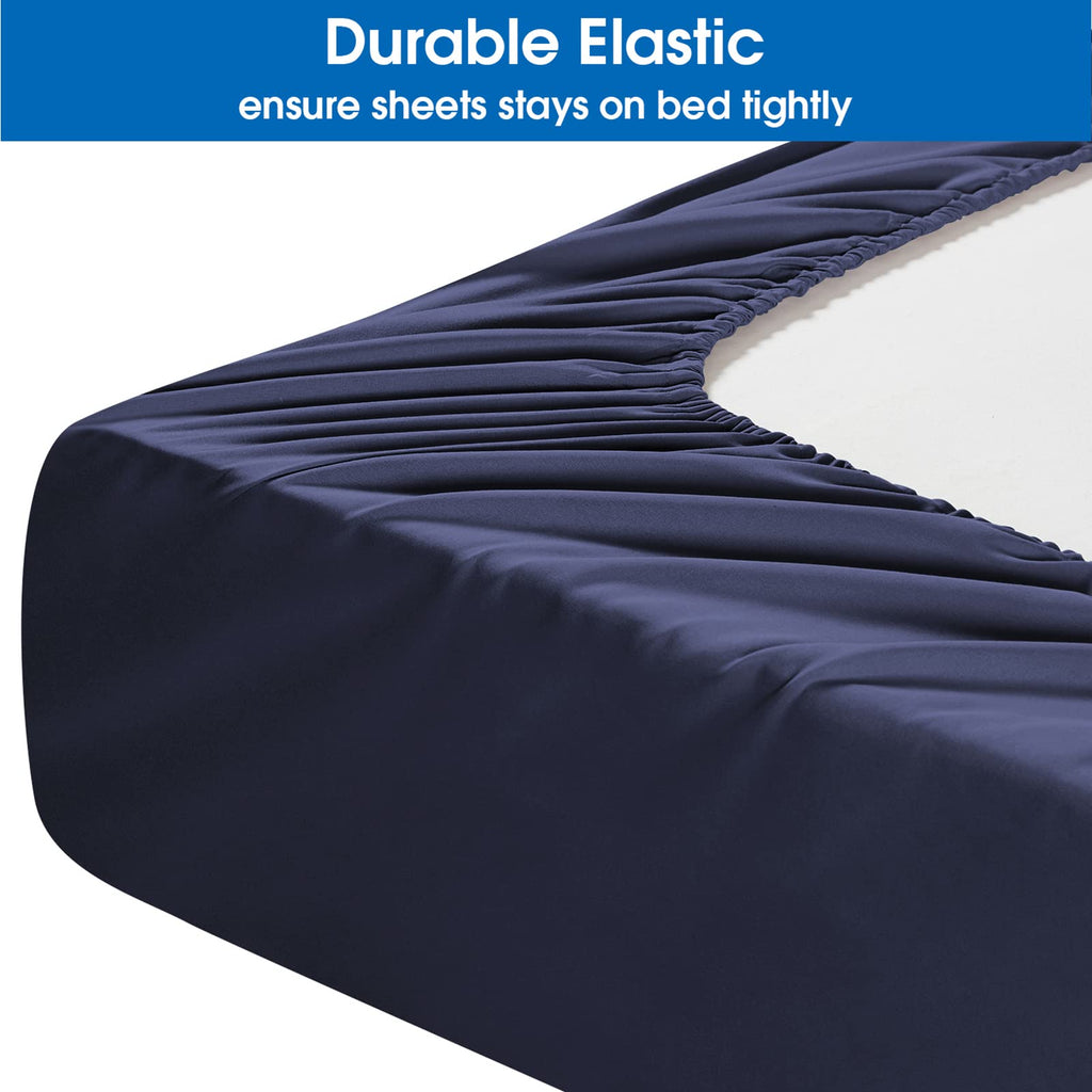 HOMEIDEAS Full Size Bed Sheets - 6 Piece Set (Aqua Blue) - Extra Soft Brushed Microfiber 1800 Bedding Sheets, Deep Pocket, Wrinkle & Fade Free