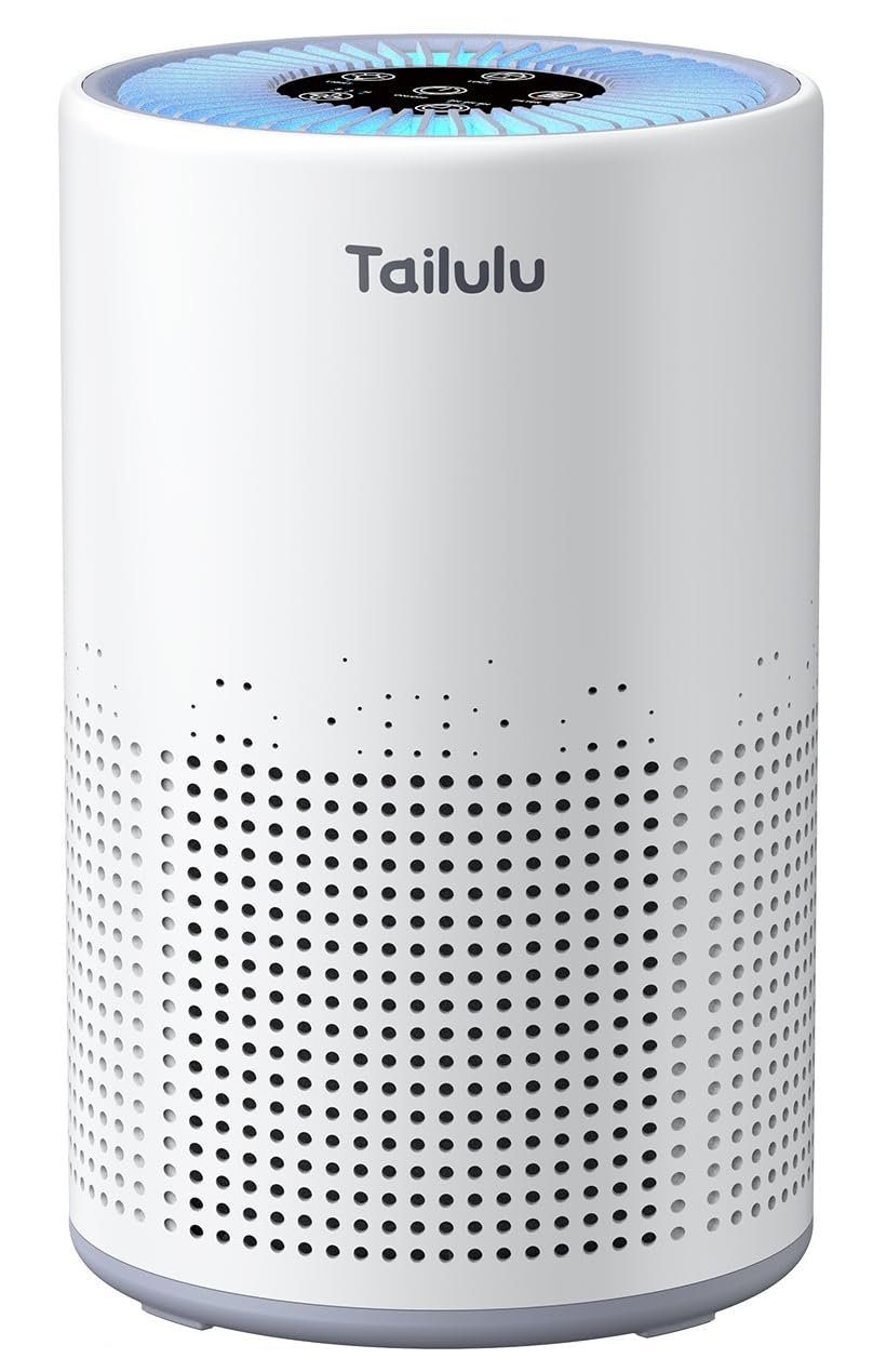 Air Purifiers for Bedroom Home, Tailulu H14 True HEPA Air Purifier Filter, Quiet Air Cleaner With 12dB Sleep Mode Night Light Speed Control Timer, Portable Small Air Purifier For Allergies Pets, AP052