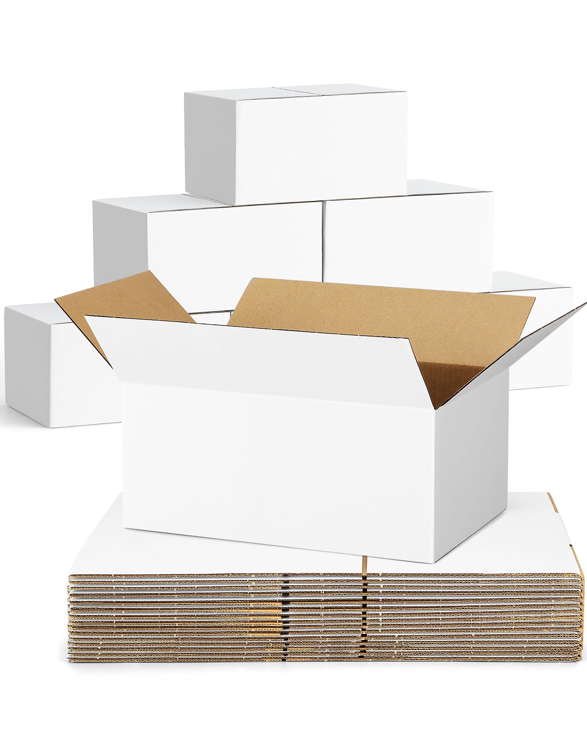 40-Pack-Small-Shipping-Boxes-6x4x4, Corrugated-Cardboard-Boxes-for-Packaging-Small-Business, Brown-Boxes-Mailers