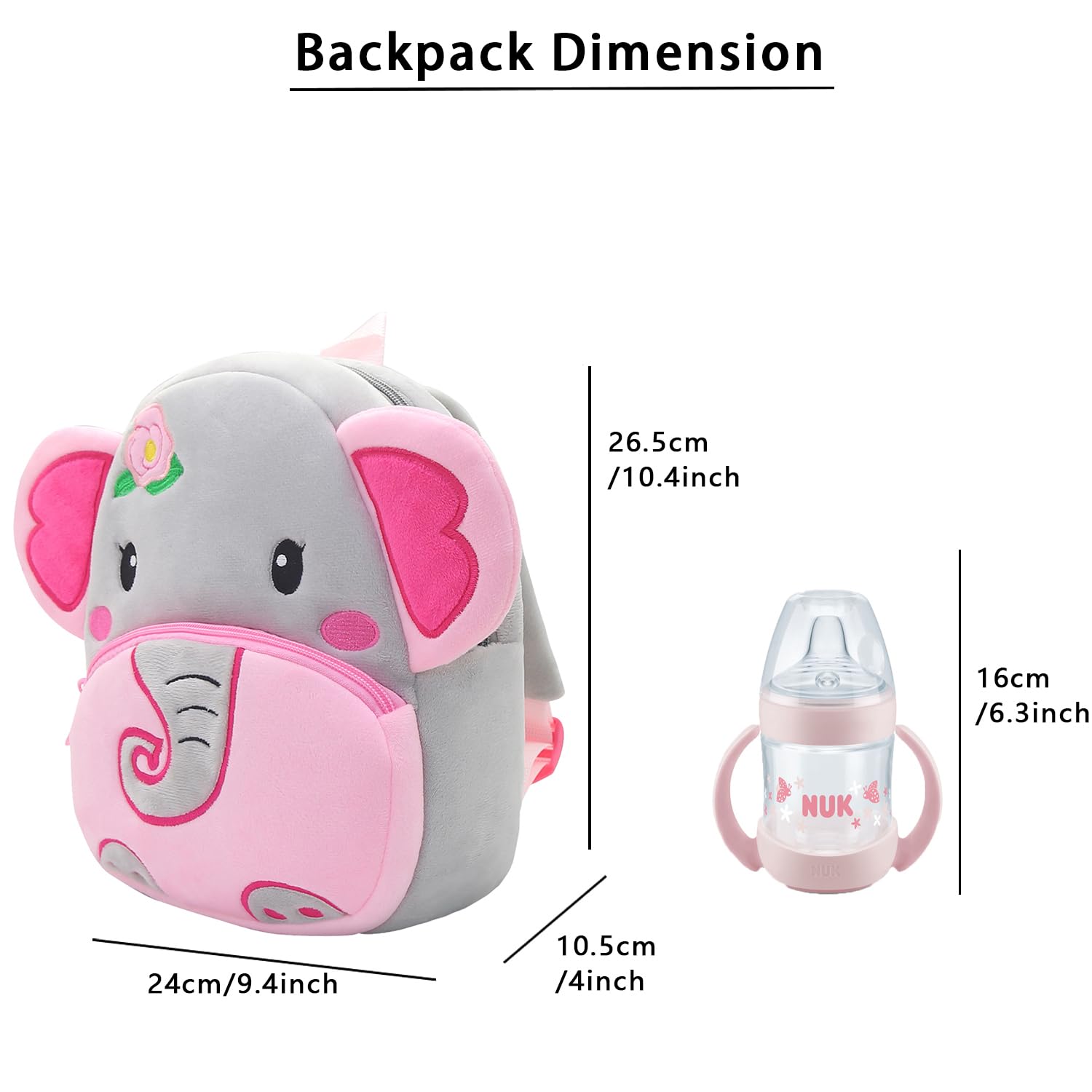 NICE CHOICE Cute Toddler Backpack Toddler Bag Plush Animal Cartoon Mini Travel Bag for Baby Girl Boy 2-6 Years(BB Unicorn)