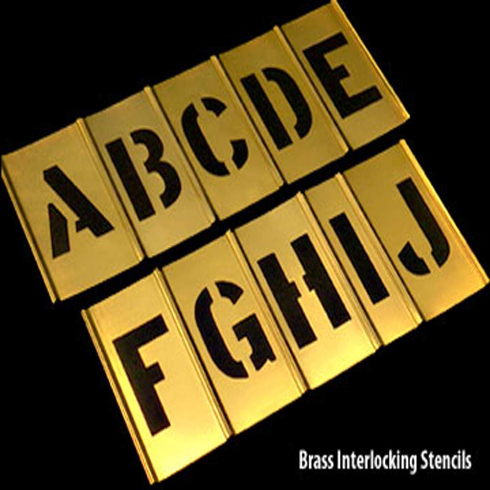 Deezio 1 Inch Brass Stencil Kit, Numbers and Punctuations Number Stencil - 15 Piece Set