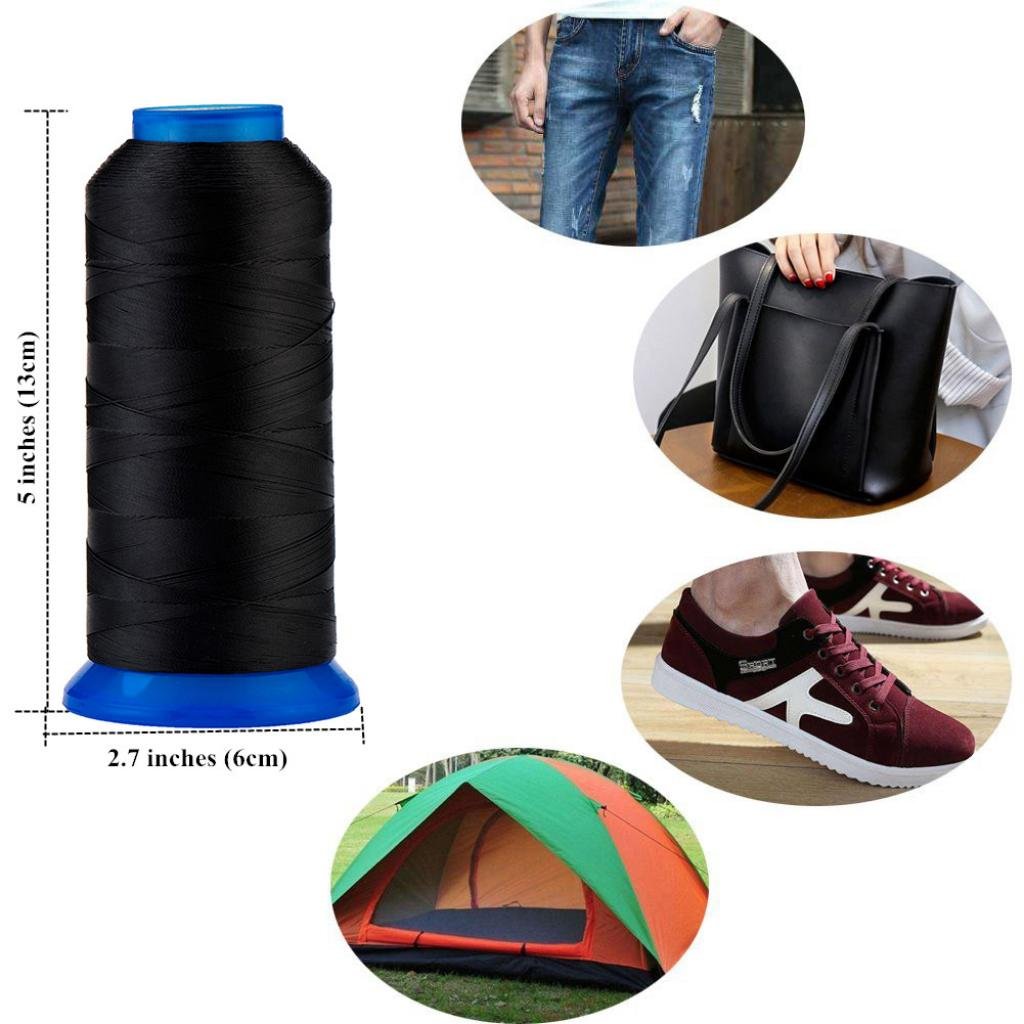 Selric UV Resistant High Strength Polyester Thread #69 T70 Size 210D/3 for Upholstery, Outdoor Market, Drapery, Beading, Purses, Leather （(Light) Yellow）