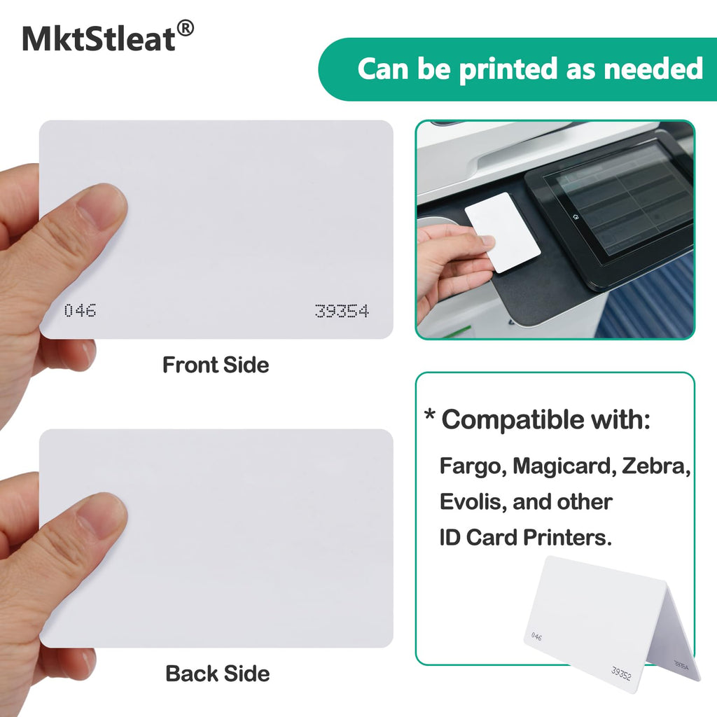 50pcs26 Bit Proximity CR80 Cards, Weigand Prox Blank Printable Swipe Cards Compatable with ISOProx 1386 1326 H10301 Format Readers. Works with The vast Majority of Access Control Systems