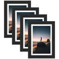 Golden State Art, 13x19 Picture Frame - Displays 11x17 Photo with Mat or 13x19 Without Mat, Wide Moulding Solid Wood Frame for Wall Display, Black