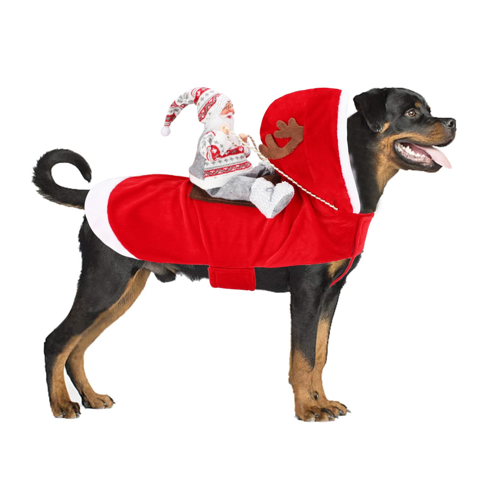 BWOGUE Santa Dog Costume Christmas Pet Clothes Santa Claus Riding Pet Cosplay Costumes Party Dressing up Dogs Cats Outfit for Small Medium Large Dogs Cats