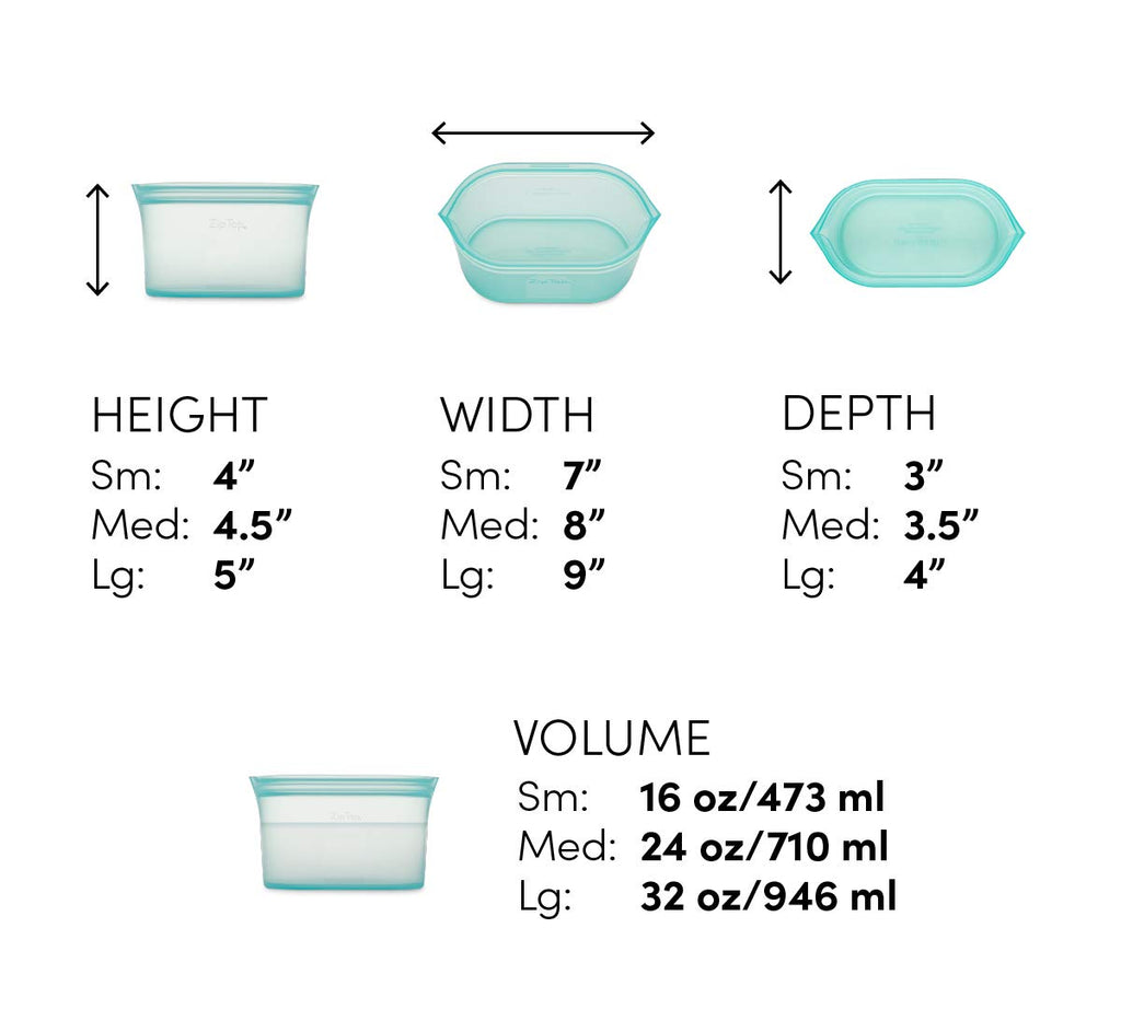 Zip Top Reusable Food Storage Bags | Small Cup [Frost] | Silicone Meal Prep Container | Microwave, Dishwasher and Freezer Safe | Made in the USA