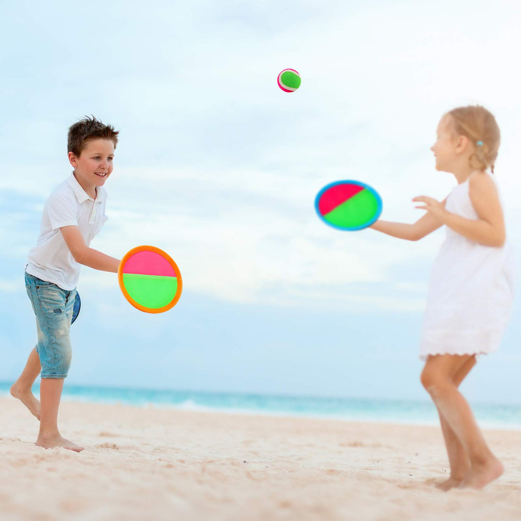 Toss and Catch Ball Game Set - Outdoor & Indoor Sports Toys for Kids - Outside Games for Yard, Lawn, Camping, Beach, Pool - Classic Sticky Paddle Ball Toy for 3 4 5 6 7 8-12 Year Old Boys Girls Gifts