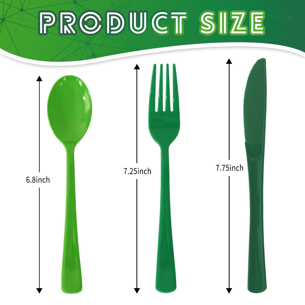 150 Pack Plastic Silverware,Disposable Cutlery Set Heavy Duty Utensil Sets 50 Forks 50 Knives 50 Spoons for Brithday, Wedding,Home School Party Picnics Restaurant Outdoor Events (Black)