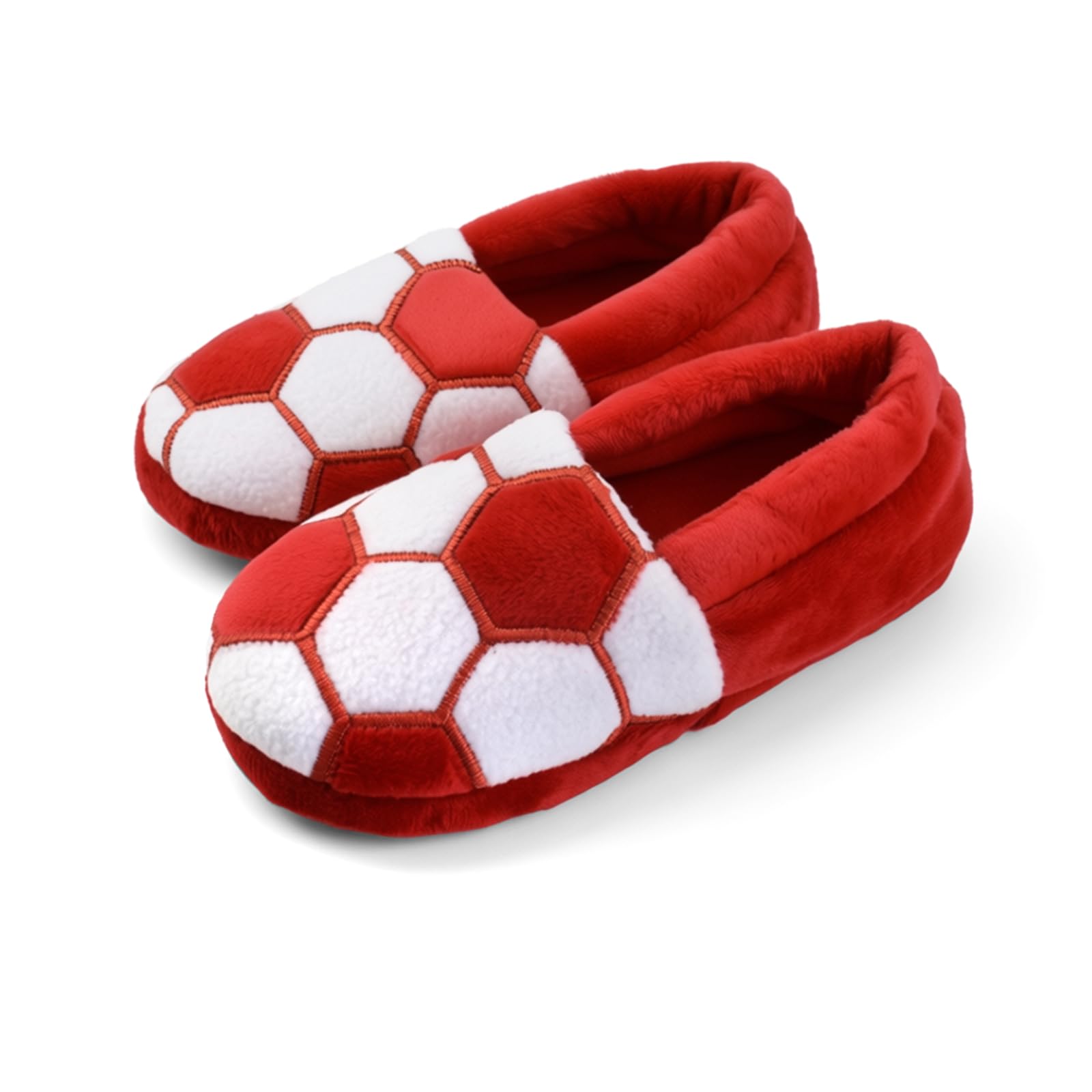 Little Kids Big Boys Warm Slippers with Soft Memory Foam Slip-on Indoor Football Slippers