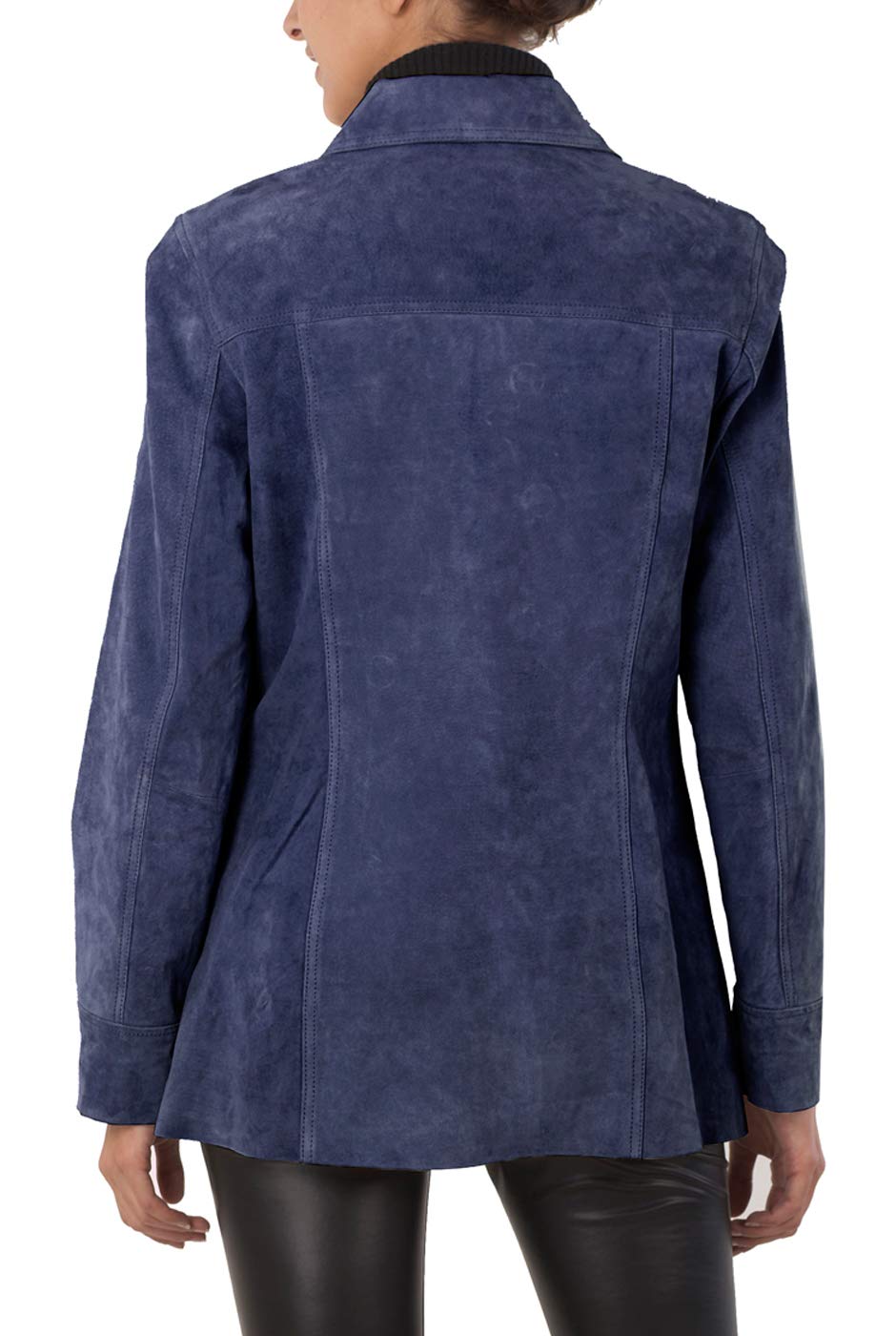 BGSD Women Anna Suede Leather Car Coat (Also available in Plus Size & Petite)