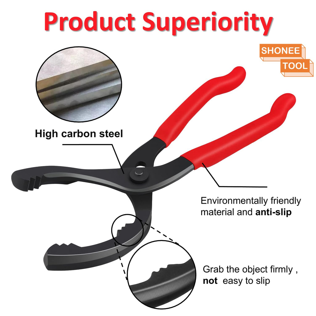 Oil Filter Wrench, 10" Small Adjustable Oil Filter Pliers, Multifunction Oil Filter Removal Tool, Ideal for Engine Filters, Conduit & Fittings