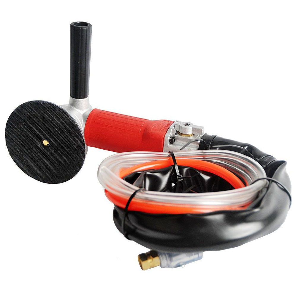 Air Wet Polisher/ Sander 4-Inch Versatile Wet Stone Grinder 4500 Rpm Pneumatic with Front Side Exhaust Great for Polishing Stone and Concrete