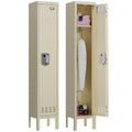 Lockers,Metal Locker, (Beige, 1 Door - (66.15" H x 11.8" W x 11.8" D))