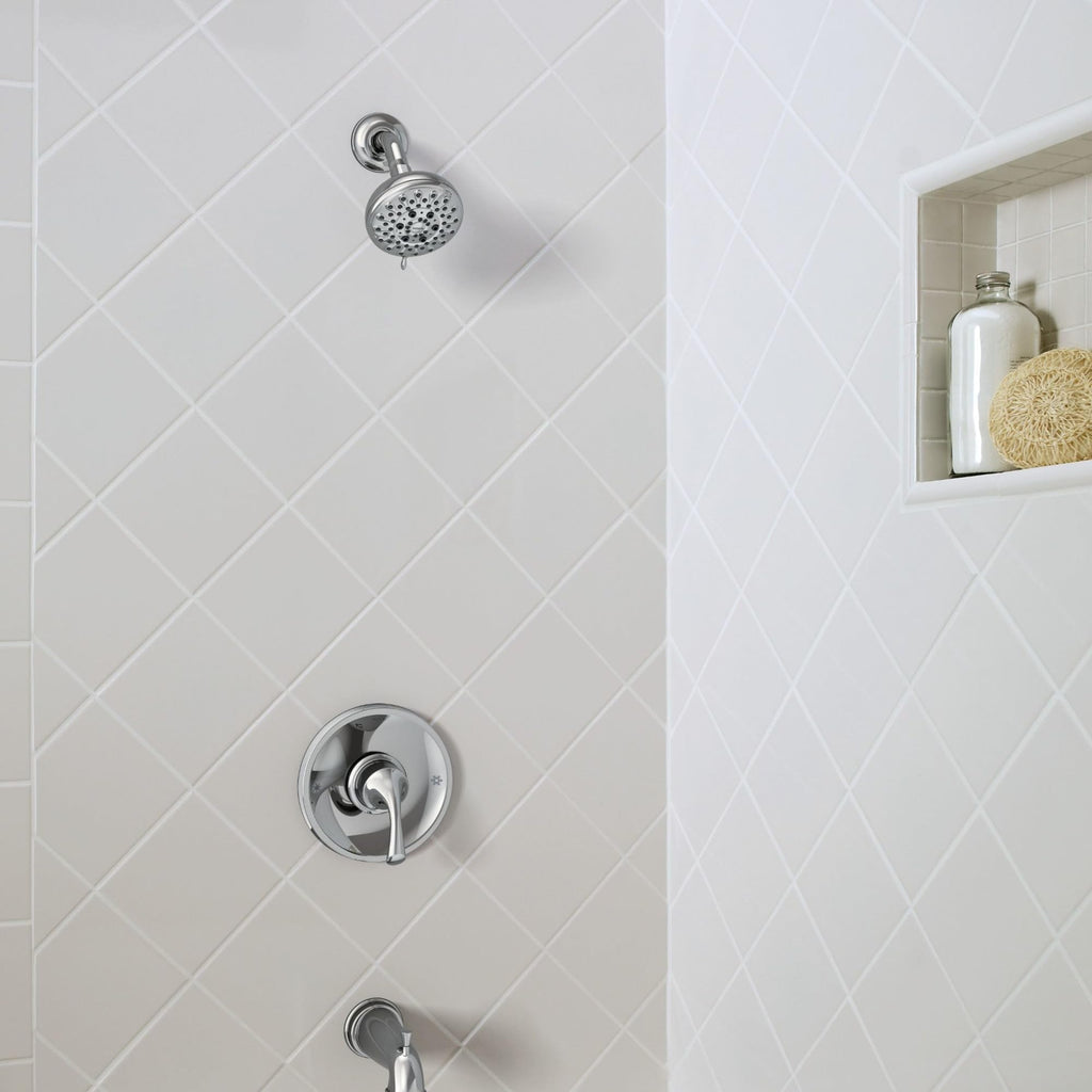 Moen 82115 Idora Single-Handle Posi-Temp Tub and Shower Faucet with Valve Included, Chrome, Pressure-Balancing Shower System with Showerhead and IPS Tub Spout