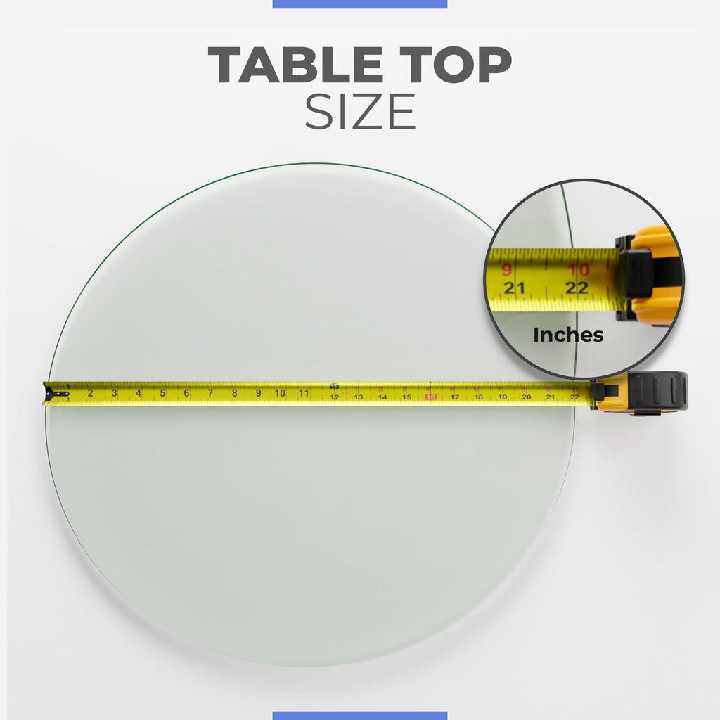 12" Inch Round Glass Table Top 1/2" Thick Tempered Beveled Edge by Fab Glass and Mirror